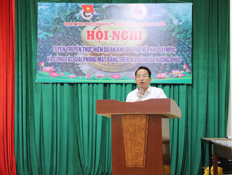 Đoàn Thanh niên xã Thượng Phúc tuyên truyền thực hiện Dự án Khu đô thị thể thao Olympic và công tác giải phóng mặt bằng trên địa bàn xã- Ảnh 2.
