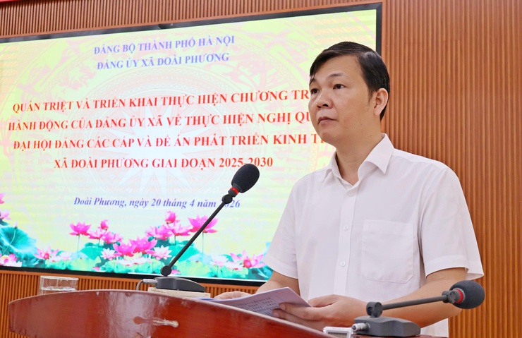 Xã Đoài Phương quán triệt, triển khai thực hiện Nghị quyết Đại hội Đảng các cấp và Chỉ thị số 09, Quy định số 11 của Thành ủy Hà Nội- Ảnh 1.