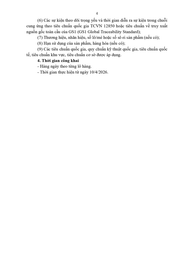 Công văn số 893/UBND-KTHTĐT ngày 16/04/2026 về việc thực hiện công khai nguồn gốc thực phẩm nông lâm thủy sản- Ảnh 4.