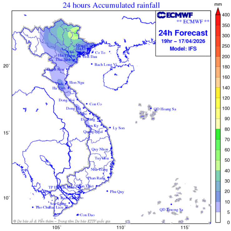 Ngày 17/4/2026, ảnh hưởng của không khí lạnh cuối mùa, Hà Nội có lúc có mưa rào và dông- Ảnh 1.