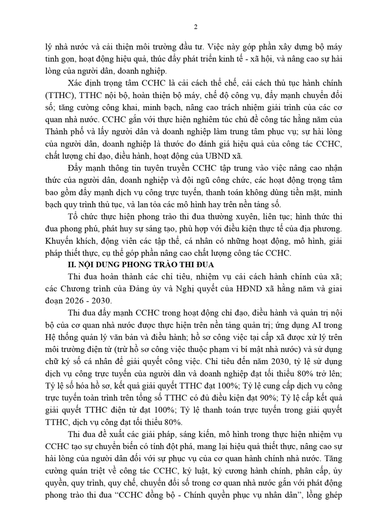 Thạch Thất: Kế hoạch Tổ chức phong trào thi đua "Cải cách hành chính đồng bộ - Chính quyền phục vụ nhân dân" giai đoạn 2026 - 2030- Ảnh 2.