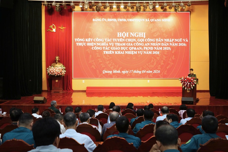 Xã Quang Minh tổng kết công tác tuyển chọn, gọi công dân nhập ngũ năm 2026 và triển khai nhiệm vụ năm 2027- Ảnh 1.