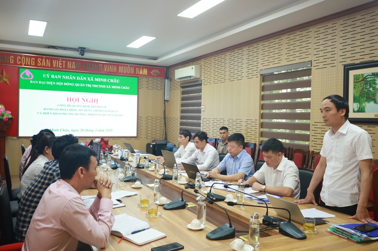 Xã Minh Châu công bố Quyết định thành lập Ban đại diện HĐQT NHCSXH xã, triển khai nhiệm vụ tín dụng chính sách quý II/2026.- Ảnh 8.