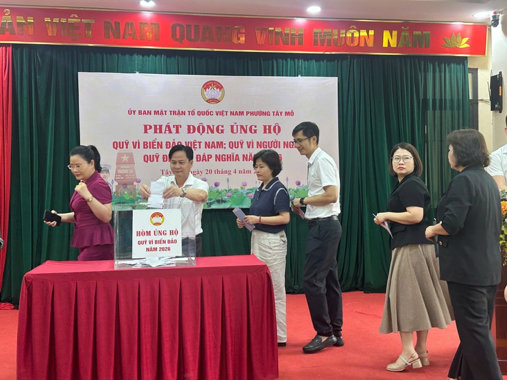 Phường Tây Mỗ phát động ủng hộ Quỹ "Vì biển, đảo Việt Nam" quỹ "Vì người nghèo" quỹ "Đền ơn đáp nghĩa" năm 2026- Ảnh 4.