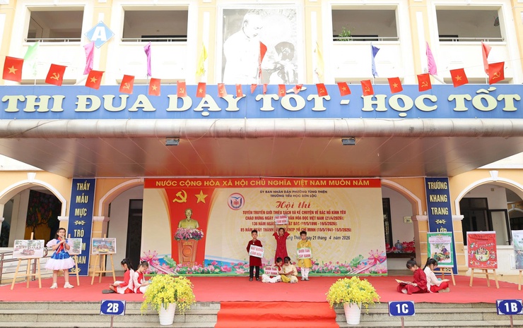 Trường Tiểu học Sơn Lộc tổ chức hội thi tuyên truyền giới thiệu sách và kể chuyện về Bác Hồ kính yêu- Ảnh 2.