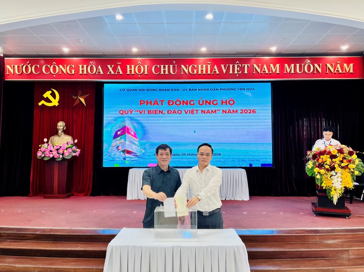 Phát động ủng hộ quỹ "Vì biển, đảo Việt Nam" năm 2026 trong khối cơ quan HĐND - UBND phường Yên Hòa- Ảnh 2.