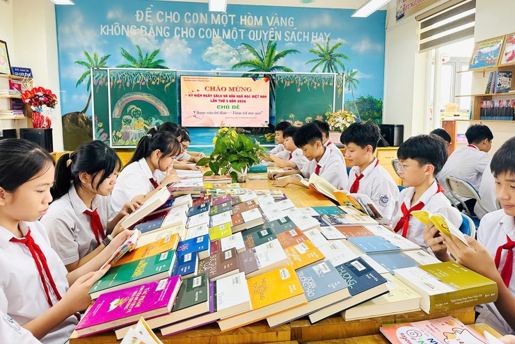 TRƯỜNG THCS THẠCH THÁN ĐẨY MẠNH XÂY DỰNG VĂN HÓA ĐỌC, HƯỞNG ỨNG NGÀY SÁCH VÀ VĂN HÓA ĐỌC VIỆT NAM 2026- Ảnh 7.
