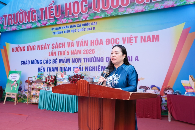 TRƯỜNG TIỂU HỌC QUỐC OAI B TỔ CHỨC NGÀY HỘI HƯỞNG ỨNG NGÀY SÁCH VÀ VĂN HÓA ĐỌC VIỆT NAM LẦN THỨ 5 NĂM 2026, CHÀO ĐÓN HỌC SINH MẦM NON THAM QUAN TRẢI NGHIỆM- Ảnh 13.