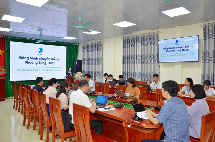 Hội nghị tư vấn giải pháp thúc đẩy chuyển đổi số tại phường Tùng Thiện- Ảnh 1.