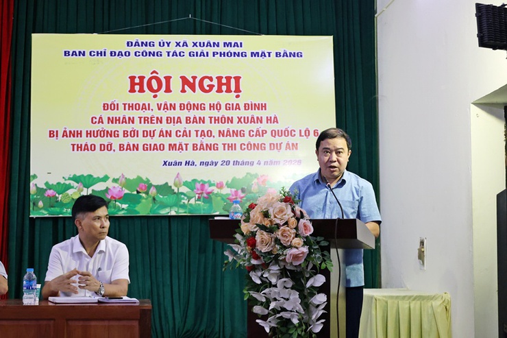 Xuân Mai đối thoại, vận động hộ gia đình, cá nhân tại thôn Xuân Hà thực hiện tháo dỡ, bàn giao mặt bằng phục vụ thi công Dự án cải tạo, nâng cấp Quốc lộ 6- Ảnh 3.