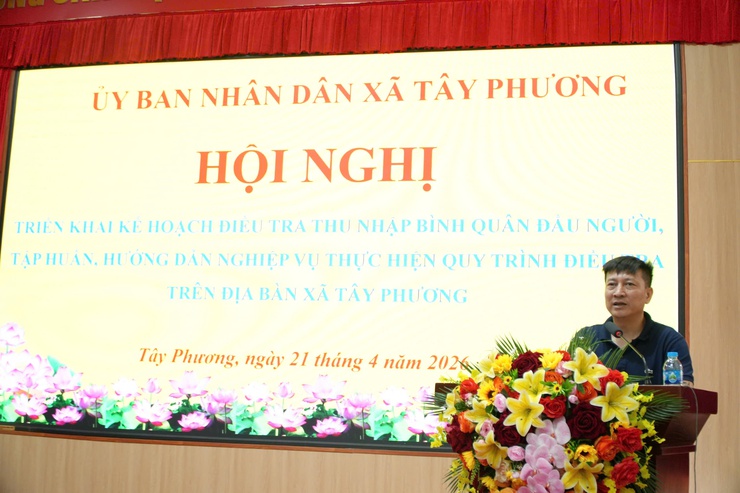  Xã Tây Phương tổ chức Hội nghị tập huấn nghiệp vụ điều tra, tính thu nhập bình quân đầu người năm 2026- Ảnh 2.