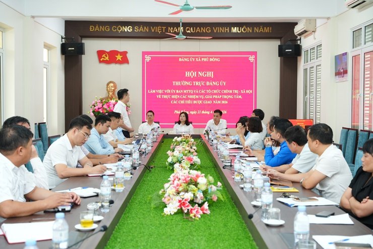 Thường trực Đảng ủy xã Phù Đổng đã có buổi làm việc với Ủy ban MTTQ và các tổ chức chính trị - xã hội về thực hiện các nhiệm vụ, giải pháp trọng tâm- Ảnh 1.