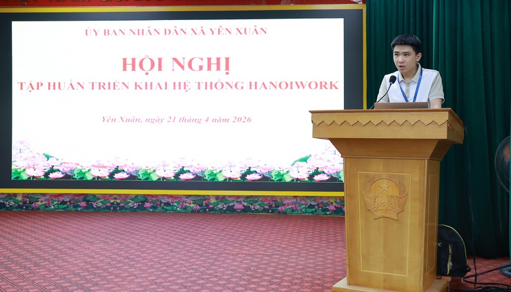 Xã Yên Xuân: Hội nghị tập huấn triển khai hệ thống HaNoiWork- Ảnh 2.