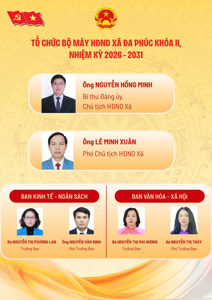 Cơ cấu tổ chức bộ máy xã Đa Phúc - Ảnh 1.