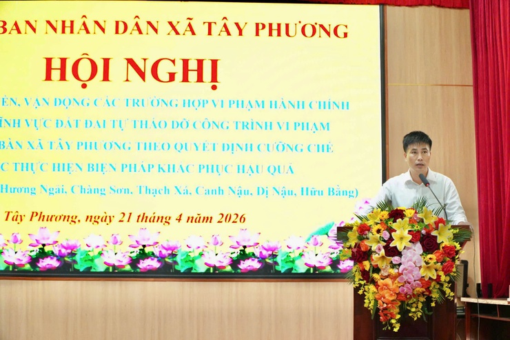 Tây Phương tổ chức hội nghị tuyên truyền, vận động tháo dỡ công trình vi phạm đất đai- Ảnh 3.