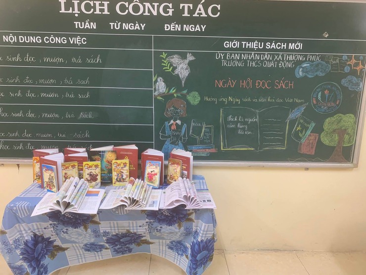 Trường THCS Quất Động Hưởng ứng Ngày Sách và Văn hóa đọc Việt Nam (21/4)- Ảnh 1.