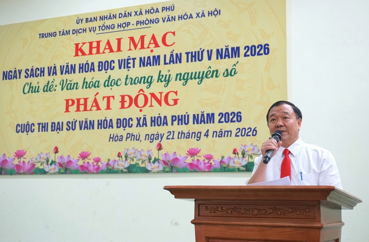 Xã Hoà Phú tổ chức Khai mạc Ngày Sách và Văn hóa đọc Việt Nam lần thứ 5 và Hội thi xếp sách nghệ thuật năm 2026- Ảnh 2.