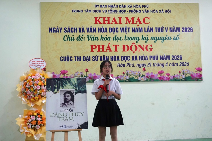 Xã Hoà Phú tổ chức Khai mạc Ngày Sách và Văn hóa đọc Việt Nam lần thứ 5 và Hội thi xếp sách nghệ thuật năm 2026- Ảnh 8.