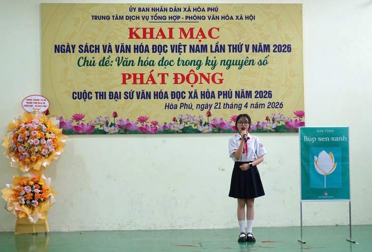 Xã Hoà Phú tổ chức Khai mạc Ngày Sách và Văn hóa đọc Việt Nam lần thứ 5 và Hội thi xếp sách nghệ thuật năm 2026- Ảnh 9.
