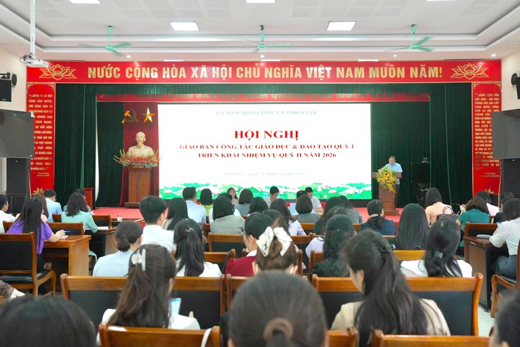 UBND xã Thiên Lộc tổ chức Hội nghị giao ban công tác Giáo dục và Đào tạo Quý I; triển khai nhiệm vụ trọng tâm Quý II năm 2026- Ảnh 1.