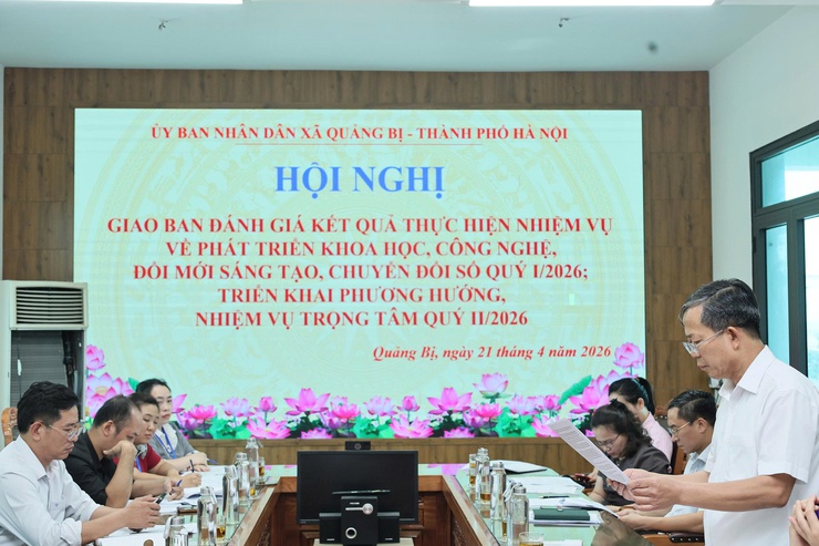 Quảng Bị: tổ chức hội nghị giao ban đánh giá kết quả thực hiện nhiệm vụ phát triển khoa học, công nghệ, đổi mới sáng tạo và chuyển đổi số quý I/2026- Ảnh 2.