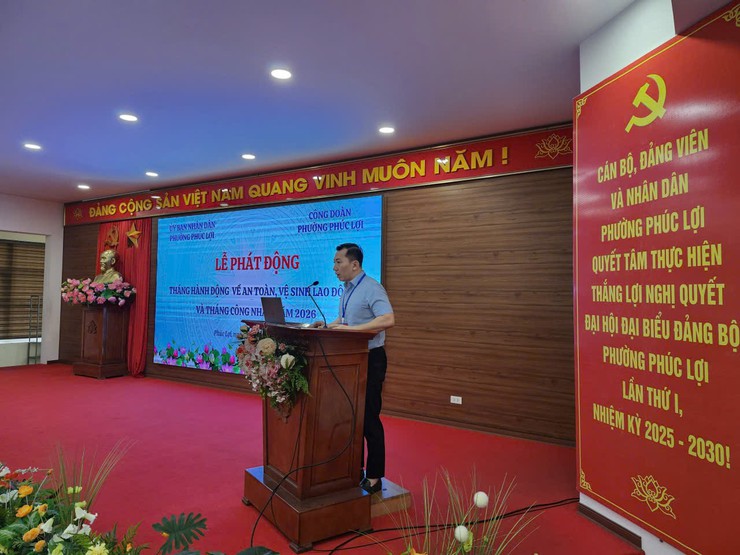 Phường Phúc Lợi phát động tháng hành động về an toàn, vệ sinh lao động năm 2026- Ảnh 2.