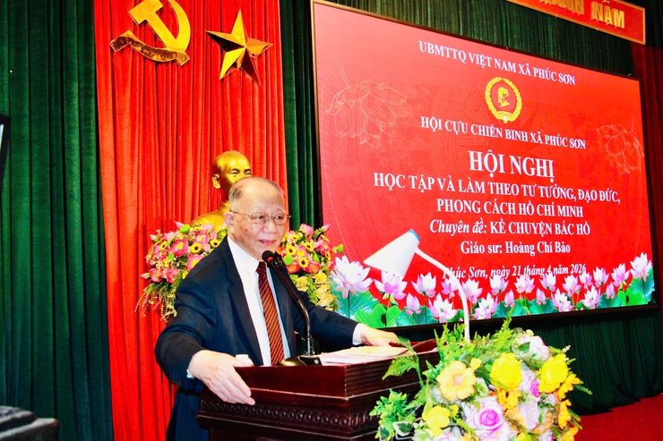 HỘI CỰU CHIẾN BINH XÃ PHÚC SƠN TỔ CHỨC HỘI NGHỊ HỌC TẬP VÀ LÀM THEO TƯ TƯỞNG, ĐẠO ĐỨC, PHONG CÁCH HỒ CHÍ MINH – LAN TỎA GIÁ TRỊ TỪ NHỮNG CÂU CHUYỆN VỀ BÁC- Ảnh 1.