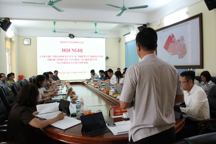 Thường trực Đảng ủy xã Hòa Lạc làm việc với UBND xã về nhiệm vụ văn hóa – xã hội năm 2026- Ảnh 1.