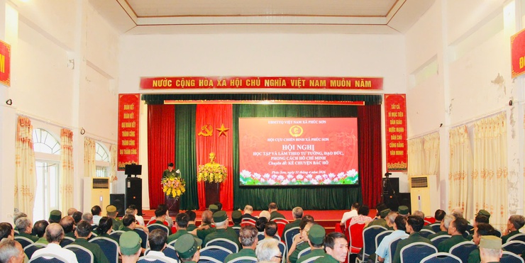 HỘI CỰU CHIẾN BINH XÃ PHÚC SƠN TỔ CHỨC HỘI NGHỊ HỌC TẬP VÀ LÀM THEO TƯ TƯỞNG, ĐẠO ĐỨC, PHONG CÁCH HỒ CHÍ MINH – LAN TỎA GIÁ TRỊ TỪ NHỮNG CÂU CHUYỆN VỀ BÁC- Ảnh 2.