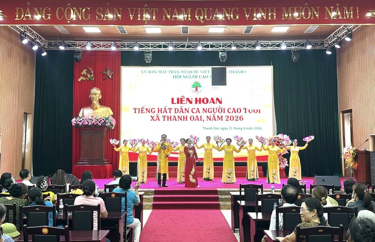 Liên hoan Tiếng hát Dân ca Người cao tuổi xã Thanh Oai năm 2026 thành công tốt đẹp- Ảnh 6.