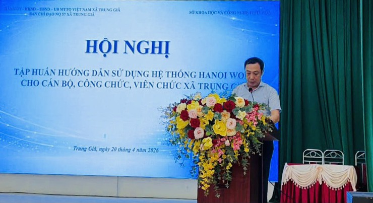 XÃ TRUNG GIÃ: YÊU CẦU 100% CÁN BỘ, CÔNG CHỨC CÀI ĐẶT, ĐĂNG NHẬP VÀ SỬ DỤNG THÀNH THẠO HANOIWORK- Ảnh 2.