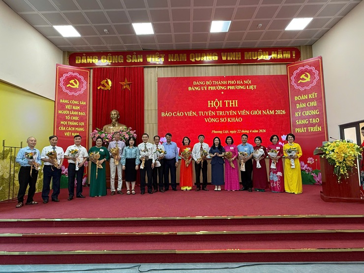 Phường Phương Liệt tổ chức sôi nổi Vòng Sơ khảo – phần thi thuyết trình Hội thi Báo cáo viên, tuyên truyền viên giỏi năm 2026- Ảnh 2.