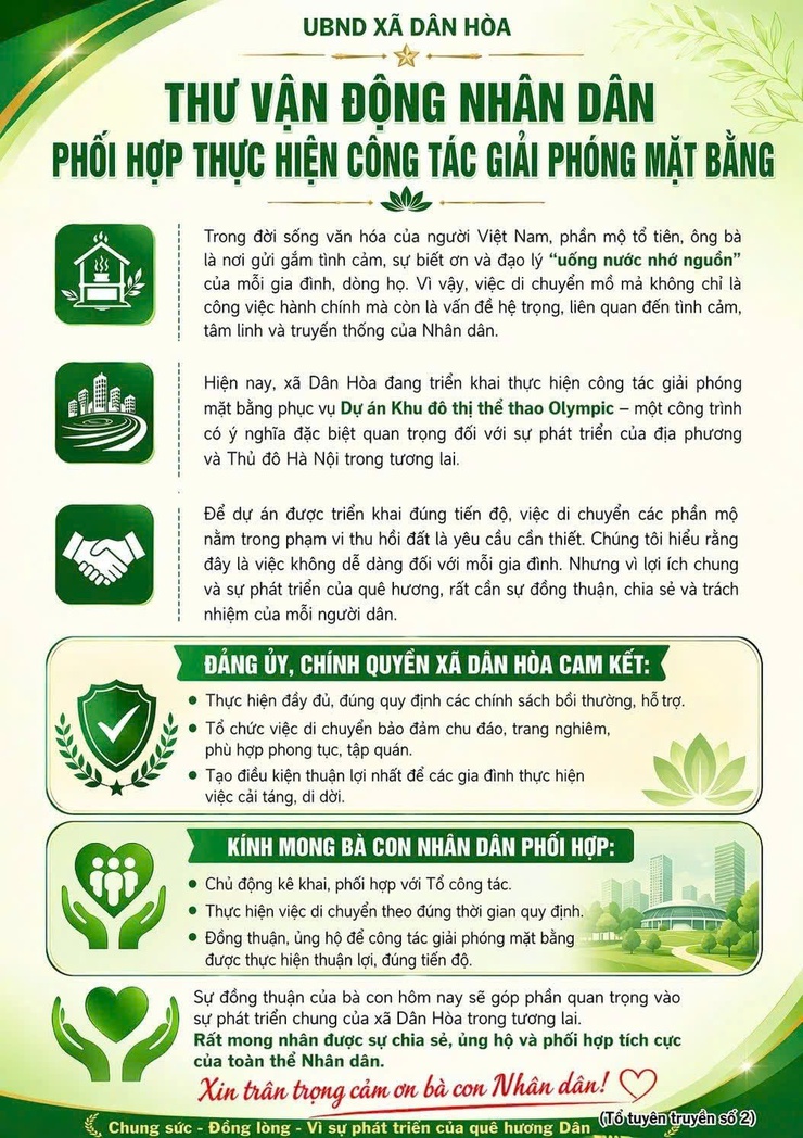 THƯ VẬN ĐỘNG CỦA UBND XÃ DÂN HÒA -
Chung tay vì sự phát triển của quê hương Dân Hòa- Ảnh 1.