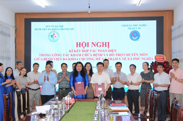 Ký kết hợp tác toàn diện giữa Trạm y tế xã Phú Nghĩa và Bệnh viện đa khoa Chương Mỹ nâng cao chất lượng y tế cơ sở- Ảnh 8.