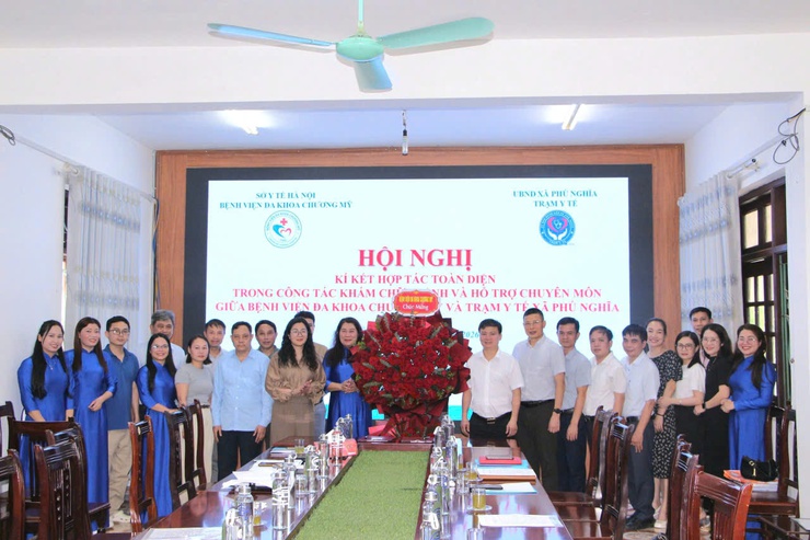 Ký kết hợp tác toàn diện giữa Trạm y tế xã Phú Nghĩa và Bệnh viện đa khoa Chương Mỹ nâng cao chất lượng y tế cơ sở- Ảnh 9.