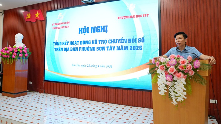 SƠN TÂY TỔNG KẾT CÔNG TÁC HỖ TRỢ CHUYỂN ĐỔI SỐ CỦA SINH VIÊN TRƯỜNG ĐẠI HỌC FPT- Ảnh 1.