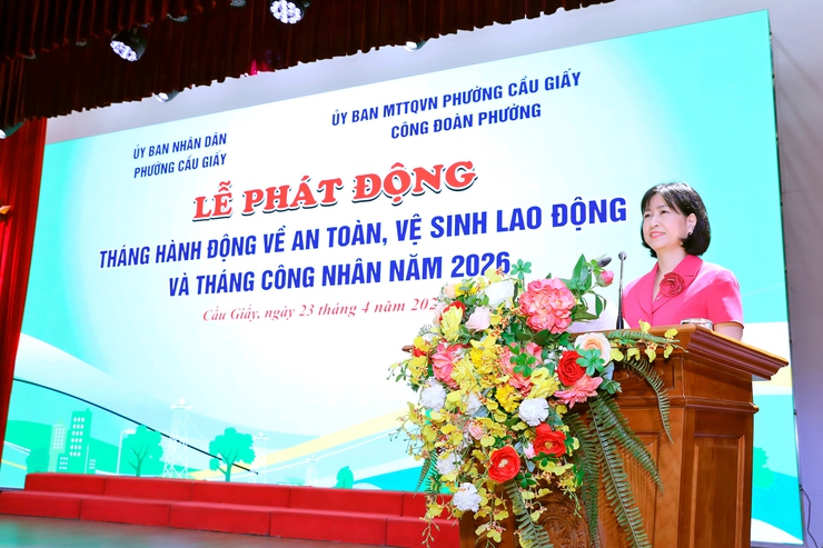 Phường Cầu Giấy tổ chức Lễ phát động Tháng hành động về An toàn, vệ sinh lao động và Tháng Công nhân năm 2026- Ảnh 5.