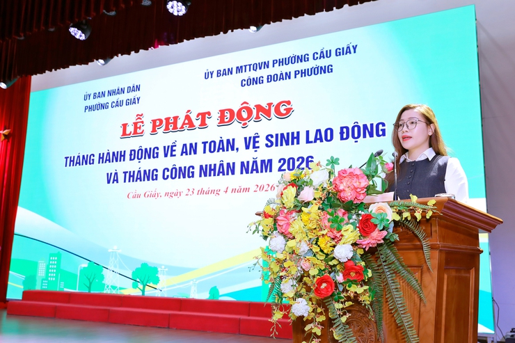 Phường Cầu Giấy tổ chức Lễ phát động Tháng hành động về An toàn, vệ sinh lao động và Tháng Công nhân năm 2026- Ảnh 6.