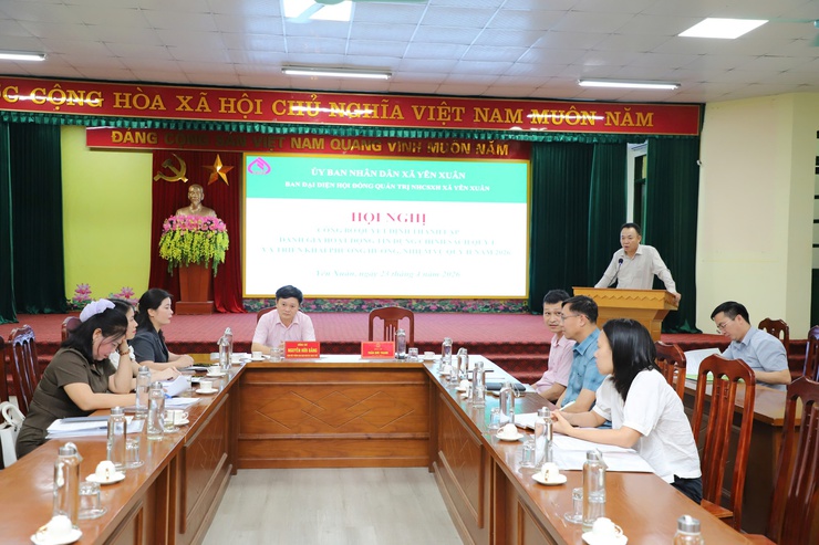 Hội nghị công bố quyết định thành lập Ban đại diện Hội đồng quản trị Ngân hàng Chính sách xã hội xã Yên Xuân và đánh giá hoạt động tín dụng chính sách quý I, triển khai phương hướng, nhiệm vụ quý II năm 2026- Ảnh 4.