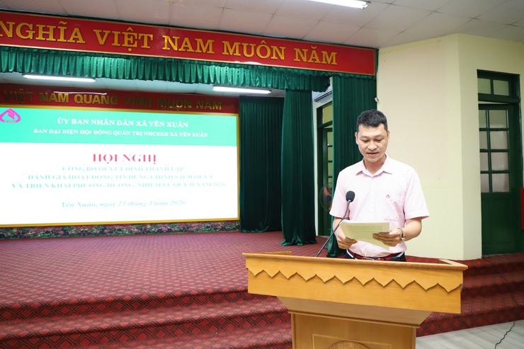 Hội nghị công bố quyết định thành lập Ban đại diện Hội đồng quản trị Ngân hàng Chính sách xã hội xã Yên Xuân và đánh giá hoạt động tín dụng chính sách quý I, triển khai phương hướng, nhiệm vụ quý II năm 2026- Ảnh 2.