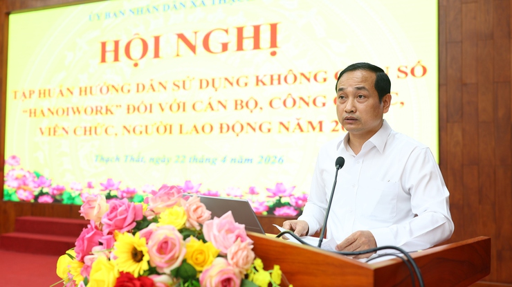 Xã Thạch Thất tập huấn sử dụng Không gian làm việc số HanoiWork- Ảnh 2.