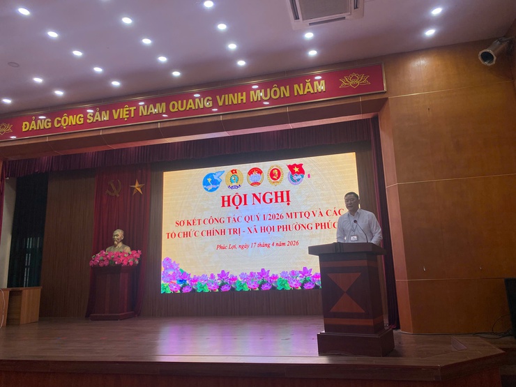 UBMTTQ Việt Nam phường Phúc Lợi tổ chức hội nghị sơ kết công tác Mặt trận và các đoàn thể chính trị - xã hội quý I năm 2026- Ảnh 1.