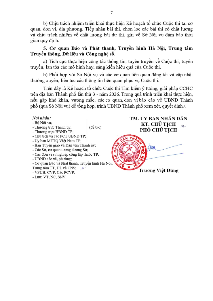 Kế hoạch Tổ chức Cuộc thi Tìm kiếm ý tưởng, giải pháp cải cách hành chính trên địa bàn thành phố Hà Nội lần thứ 3 - năm 2026- Ảnh 7.