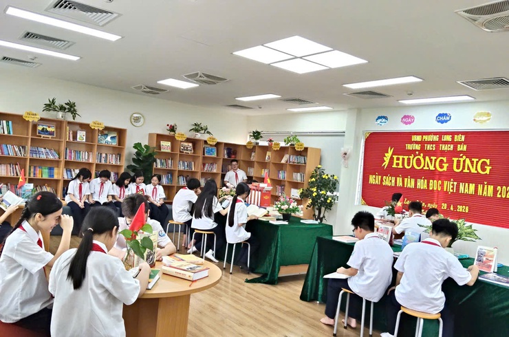 Lan tỏa văn hóa đọc tại các trường học phường Long Biên- Ảnh 2.