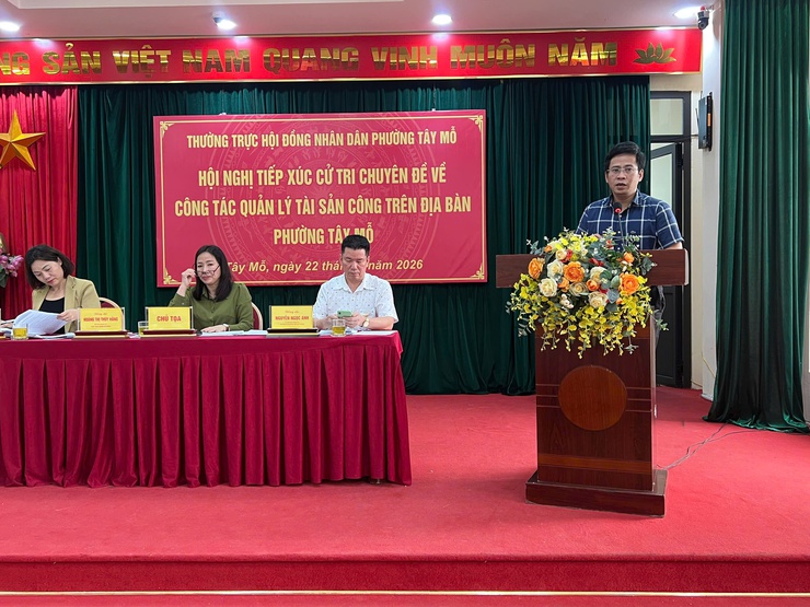 HĐND phường Tây Mỗ tiếp xúc cử tri chuyên đề về công tác quản lý, sử dụng tài sản công trên địa bàn phường- Ảnh 9.