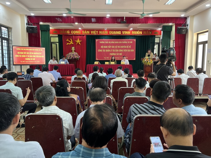 HĐND phường Tây Mỗ tiếp xúc cử tri chuyên đề về công tác quản lý, sử dụng tài sản công trên địa bàn phường- Ảnh 1.