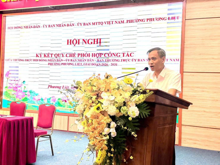 Thường trực HĐND - UBND - Ủy ban MTTQ Việt Nam                                phường Phương Liệt ký kết Quy chế phối hợp công tác- Ảnh 4.