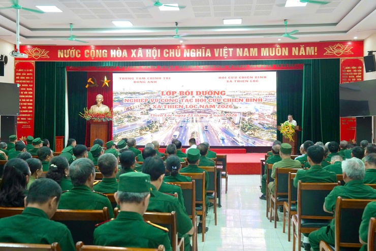 Lớp bồi dưỡng nghiệp vụ công tác Hội Cựu chiến binh xã Thiên Lộc năm 2026.- Ảnh 1.