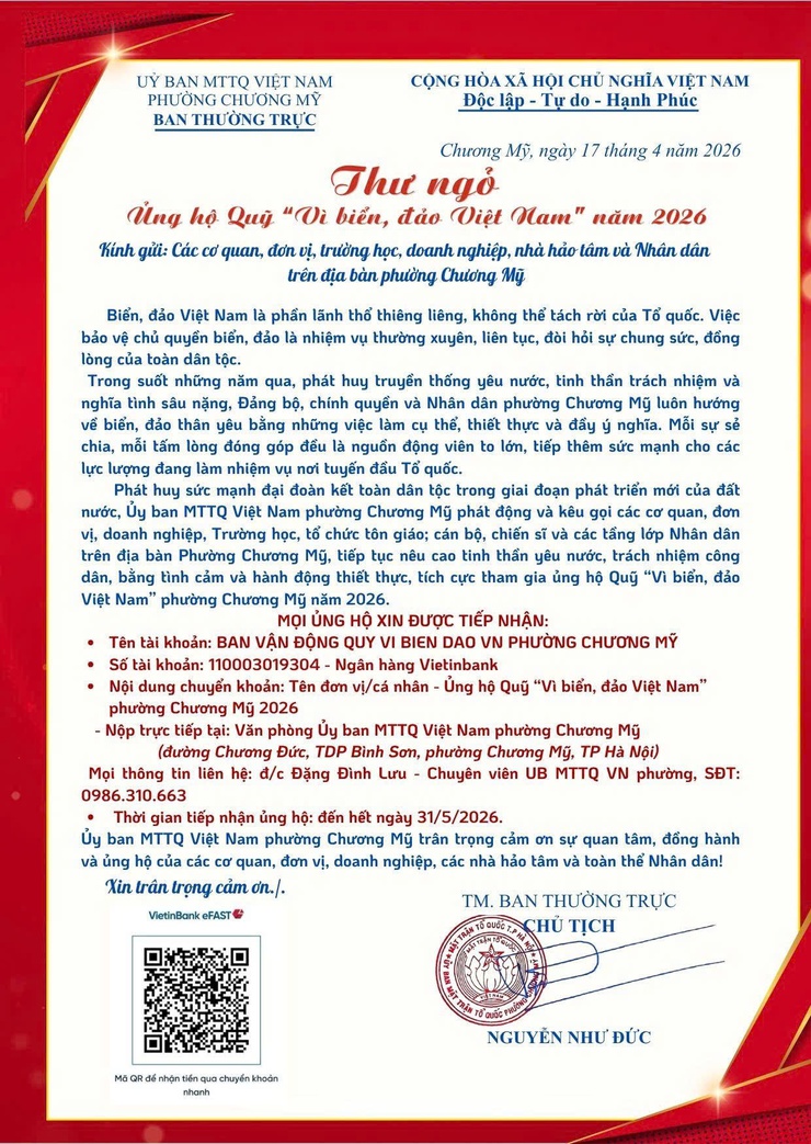 Chung tay ủng hộ Quỹ “Vì biển, đảo Việt Nam” năm 2026- Ảnh 1.