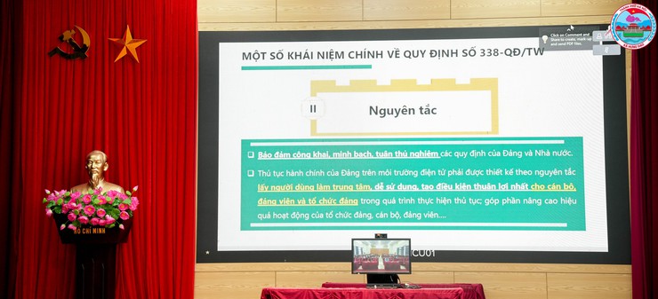 XÃ HƯNG ĐẠO THAM DỰ HỘI NGHỊ TẬP HUẤN TRIỂN KHAI THỦ TỤC HÀNH CHÍNH CỦA ĐẢNG TRÊN MÔI TRƯỜNG ĐIỆN TỬ- Ảnh 3.